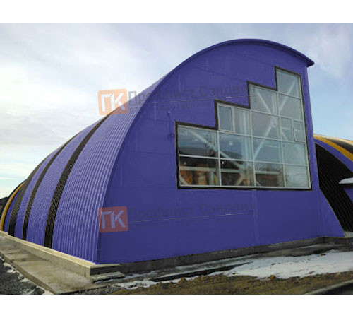 Сэндвич-панели арочные с пенополиуретаном, ширина 1200 мм, толщина 10 мм, 0.5/0.5, RAL5002