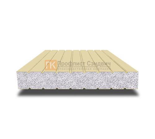 Сэндвич панели без замков с пенополистиролом, ширина 1000 мм, толщина 20 мм, 0.5/0.5, RAL1014