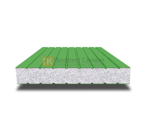 Сэндвич панели без замков с пенополистиролом, ширина 1200 мм, толщина 20 мм, 0.5/0.5, RAL6018