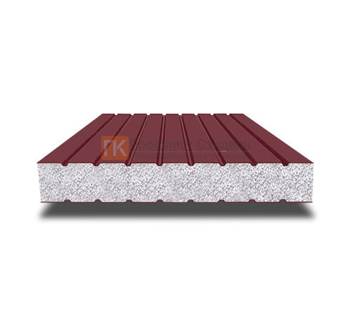 Сэндвич панели без замков с пенополистиролом, ширина 1000 мм, толщина 20 мм, 0.5/0.5, RAL3005