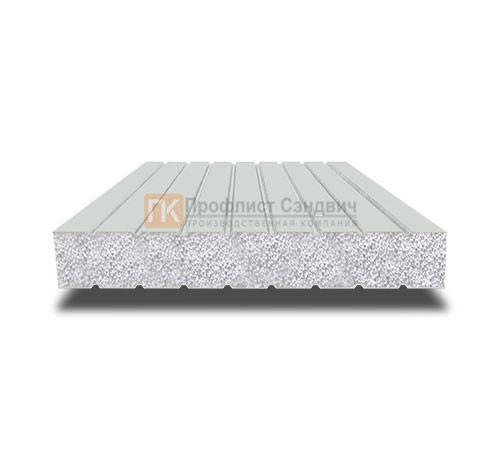 Сэндвич панели без замков с пенополистиролом, ширина 1200 мм, толщина 10 мм, 0.5/0.5, RAL7035