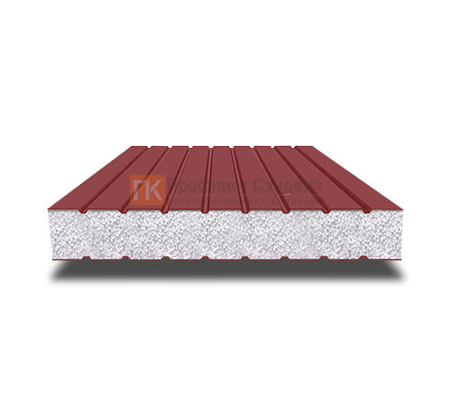 Сэндвич панели без замков с пенополистиролом, ширина 1000 мм, толщина 20 мм, 0.5/0.5, RAL3011