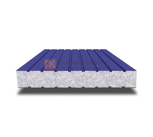 Сэндвич панели без замков с пенополистиролом, ширина 1200 мм, толщина 10 мм, 0.5/0.5, RAL5002