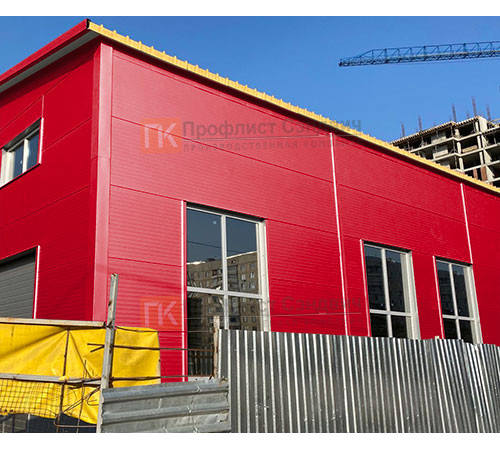 Сэндвич панели без замков с пенополистиролом, ширина 1000 мм, толщина 40 мм, 0.5/0.5, RAL3020