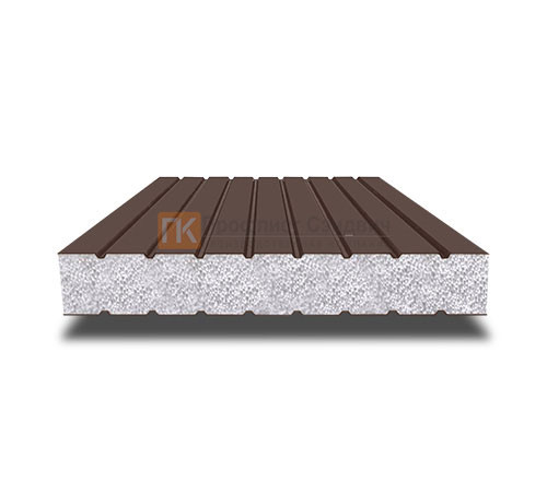 Сэндвич панели без замков с пенополистиролом, ширина 1000 мм, толщина 40 мм, 0.5/0.5, RAL8017