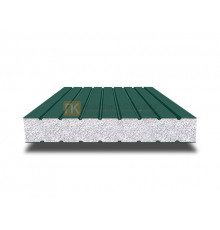 Сэндвич панели без замков с пенополистиролом, ширина 1000 мм, толщина 10 мм, 0.5/0.5, RAL6005