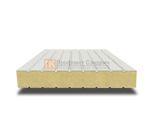 Сэндвич панели без замков с пенополиизоциануратом, ширина 1200 мм, толщина 10 мм, 0.5/0.5, RAL9002