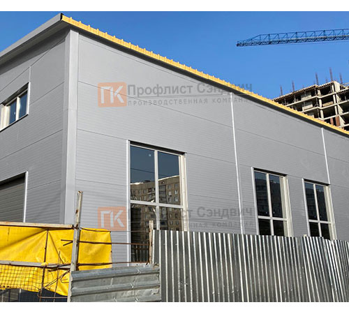 Сэндвич панели без замков с пенополиуретаном, ширина 1000 мм, толщина 20 мм, 0.5/0.5, RAL7004