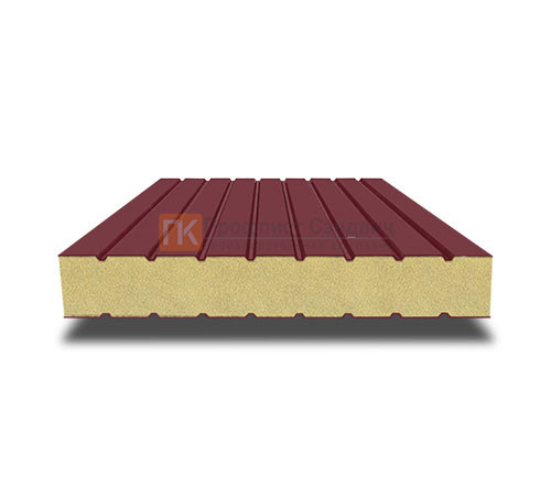 Сэндвич панели без замков с пенополиизоциануратом, ширина 1200 мм, толщина 40 мм, 0.5/0.5, RAL3005