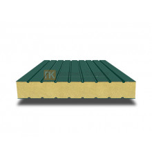 Сэндвич панели без замков с пенополиуретаном, ширина 1200 мм, толщина 20 мм, 0.5/0.5, RAL6005