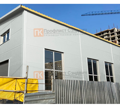 Сэндвич панели без замков с пенополиуретаном, ширина 1200 мм, толщина 10 мм, 0.5/0.5, RAL7047