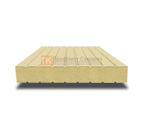 Сэндвич панели без замков с пенополиизоциануратом, ширина 1200 мм, толщина 10 мм, 0.5/0.5, RAL1014