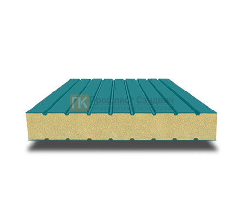 Сэндвич панели без замков с пенополиизоциануратом, ширина 1000 мм, толщина 20 мм, 0.5/0.5, RAL5021