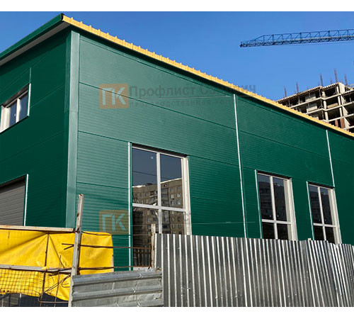 Сэндвич панели без замков с пенополиизоциануратом, ширина 1000 мм, толщина 20 мм, 0.5/0.5, RAL6005