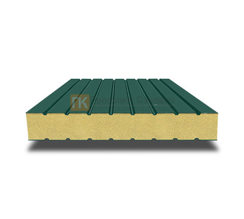 Сэндвич панели без замков с пенополиизоциануратом, ширина 1200 мм, толщина 20 мм, 0.5/0.5, RAL6005