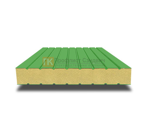 Сэндвич панели без замков с пенополиизоциануратом, ширина 1000 мм, толщина 20 мм, 0.5/0.5, RAL6018