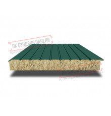 Сэндвич-панели двухслойные с минеральной ватой, ширина 1000 мм, толщина 20 мм, 0.5, RAL6005