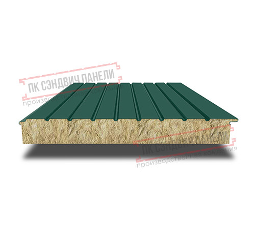 Сэндвич-панели двухслойные с минеральной ватой, ширина 1200 мм, толщина 10 мм, 0.5, RAL6005