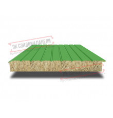 Сэндвич-панели двухслойные с минеральной ватой, ширина 1000 мм, толщина 20 мм, 0.5, RAL6018