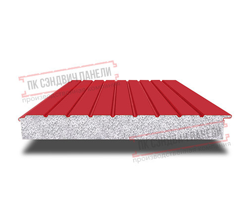 Сэндвич-панели двухслойные с пенополистиролом, ширина 1000 мм, толщина 40 мм, 0.5, RAL3020