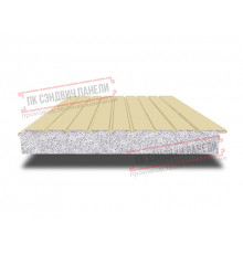 Сэндвич-панели двухслойные с пенополистиролом, ширина 1000 мм, толщина 20 мм, 0.5, RAL1014