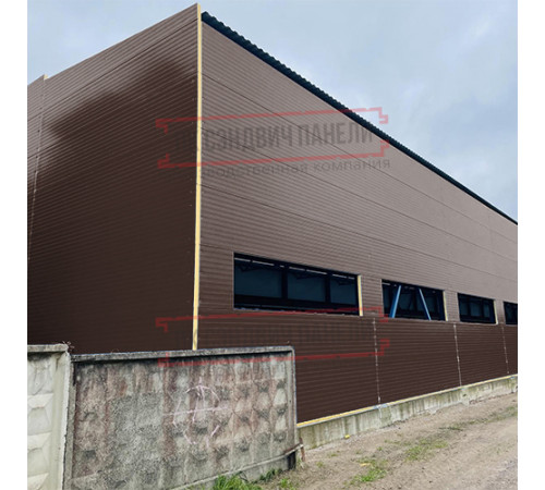 Сэндвич-панели двухслойные с пенополиуретаном, ширина 1200 мм, толщина 50 мм, 0.5, RAL8017