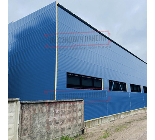 Сэндвич-панели двухслойные с пенополиуретаном, ширина 1200 мм, толщина 50 мм, 0.5, RAL5005