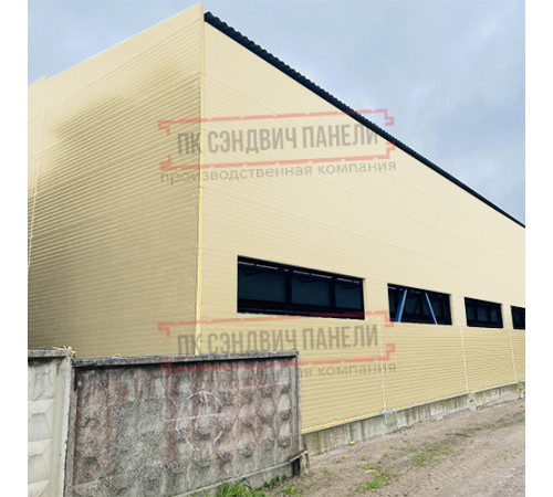 Сэндвич-панели двухслойные с пенополиуретаном, ширина 1000 мм, толщина 50 мм, 0.5, RAL1014