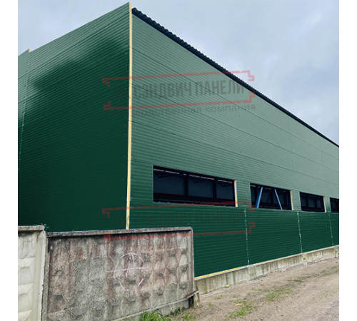 Сэндвич-панели двухслойные с пенополиуретаном, ширина 1200 мм, толщина 50 мм, 0.5, RAL6005