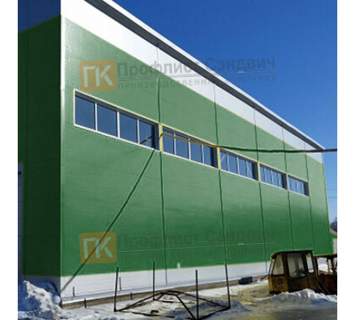 Сэндвич панели гладкие с пенополиизоциануратом, ширина 1200 мм, толщина 20 мм, 0.5/0.5, RAL6002