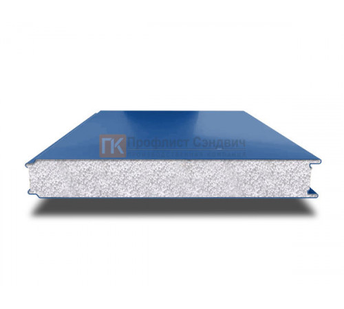 Сэндвич панели гладкие с пенополистиролом, ширина 1200 мм, толщина 10 мм, 0.5/0.5, RAL5005