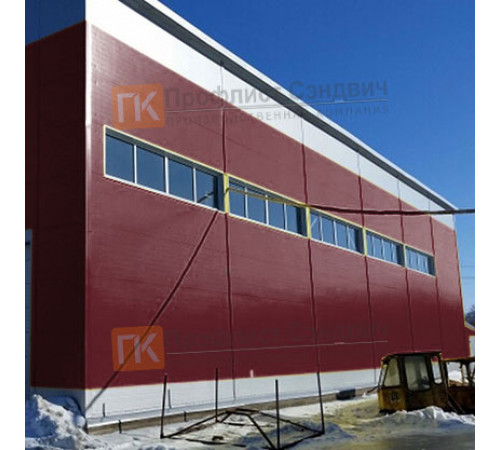 Сэндвич панели гладкие с пенополистиролом, ширина 1000 мм, толщина 40 мм, 0.5/0.5, RAL3005