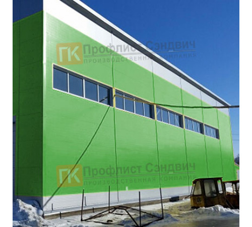 Сэндвич панели гладкие с пенополистиролом, ширина 1200 мм, толщина 20 мм, 0.5/0.5, RAL6018