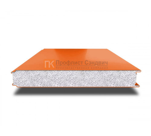 Сэндвич панели гладкие с пенополистиролом, ширина 1200 мм, толщина 40 мм, 0.5/0.5, RAL2004
