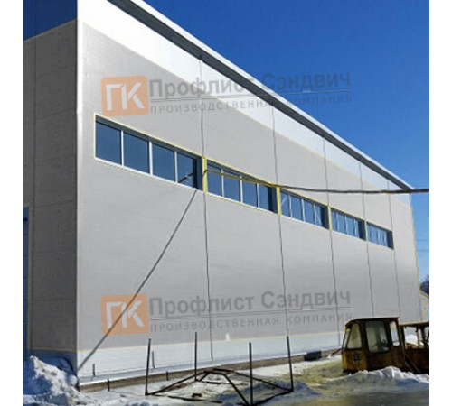 Сэндвич панели гладкие с пенополистиролом, ширина 1200 мм, толщина 20 мм, 0.5/0.5, RAL7004