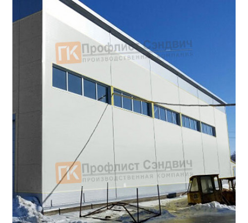 Сэндвич панели гладкие с пенополистиролом, ширина 1200 мм, толщина 40 мм, 0.5/0.5, RAL7035