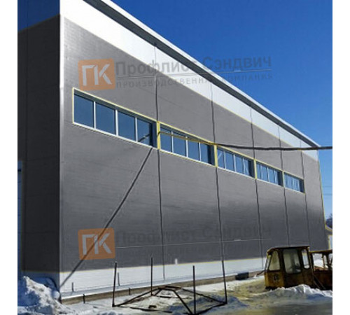 Сэндвич панели гладкие с пенополистиролом, ширина 1000 мм, толщина 10 мм, 0.5/0.5, RAL7024