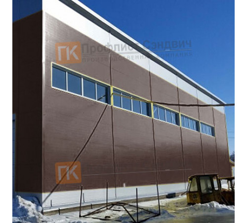 Сэндвич панели гладкие с пенополистиролом, ширина 1000 мм, толщина 20 мм, 0.5/0.5, RAL8017