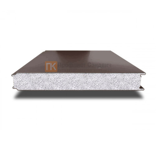 Сэндвич панели гладкие с пенополистиролом, ширина 1000 мм, толщина 20 мм, 0.5/0.5, RAL8017