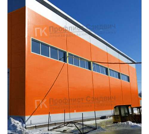 Сэндвич панели гладкие с пенополистиролом, ширина 1200 мм, толщина 10 мм, 0.5/0.5, RAL2004