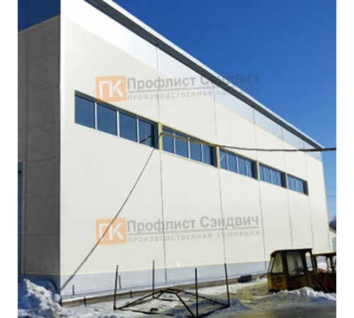 Сэндвич панели гладкие с пенополистиролом, ширина 1200 мм, толщина 40 мм, 0.5/0.5, RAL9003