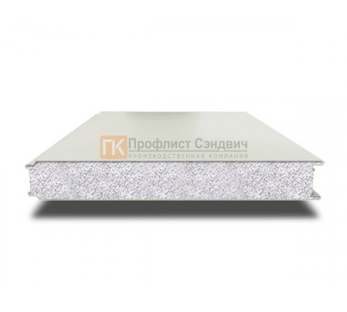 Сэндвич панели гладкие с пенополистиролом, ширина 1000 мм, толщина 20 мм, 0.5/0.5, RAL9002