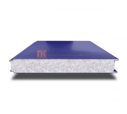 Сэндвич панели гладкие с пенополистиролом, ширина 1000 мм, толщина 10 мм, 0.5/0.5, RAL5002