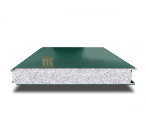 Сэндвич панели гладкие с пенополистиролом, ширина 1200 мм, толщина 40 мм, 0.5/0.5, RAL6005