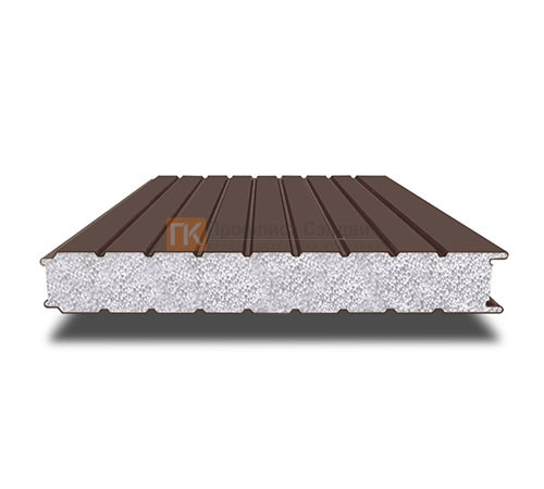 Сэндвич-панель для холодильных камер с пенополистиролом, ширина 1200 мм, толщина 40 мм, 0.5/0.5, RAL8017