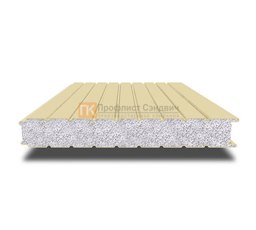 Сэндвич-панель для холодильных камер с пенополистиролом, ширина 1000 мм, толщина 50 мм, 0.5/0.5, RAL1014