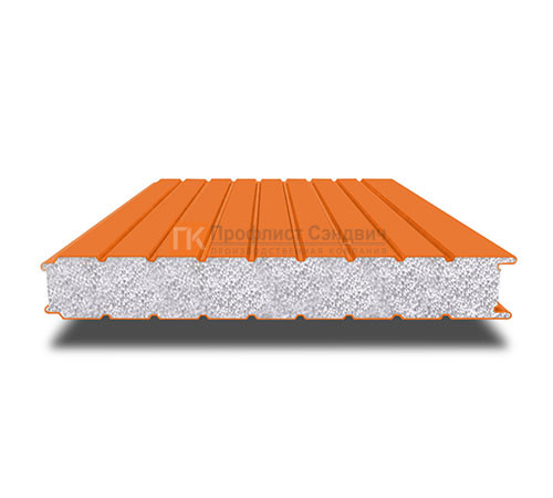 Сэндвич-панель для холодильных камер с пенополистиролом, ширина 1000 мм, толщина 50 мм, 0.5/0.5, RAL2004