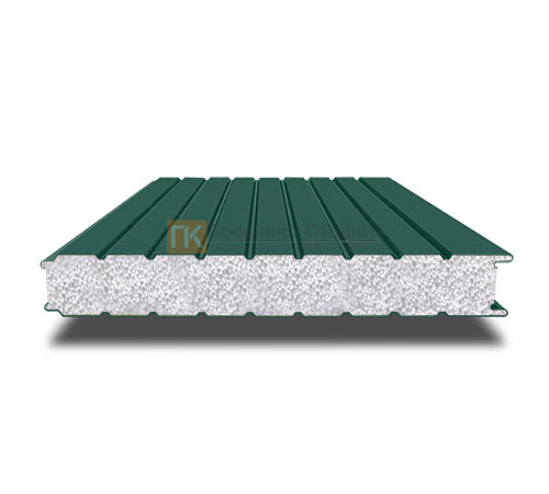 Сэндвич-панель для холодильных камер с пенополистиролом, ширина 1200 мм, толщина 40 мм, 0.5/0.5, RAL6005