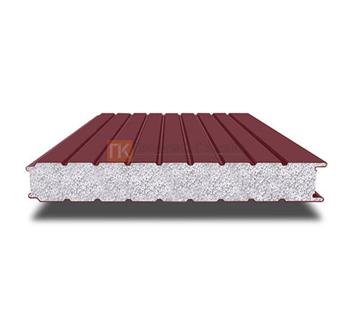 Сэндвич-панель для холодильных камер с пенополистиролом, ширина 1000 мм, толщина 50 мм, 0.5/0.5, RAL3005