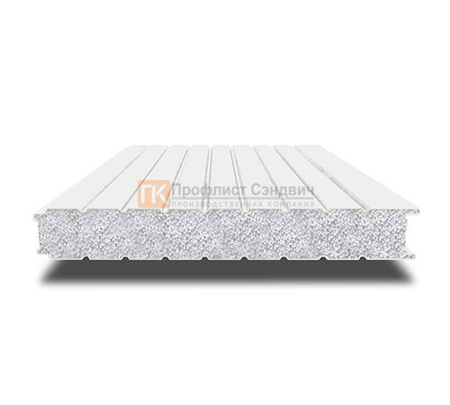 Сэндвич-панель для холодильных камер с пенополистиролом, ширина 1200 мм, толщина 20 мм, 0.5/0.5, RAL9003